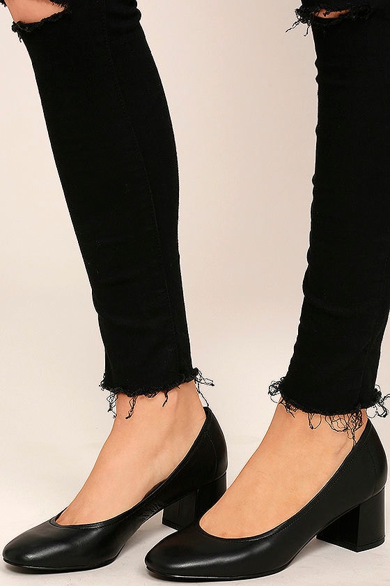 steve madden block heel black