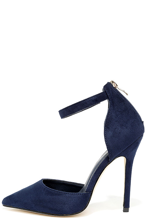 navy tie up heels