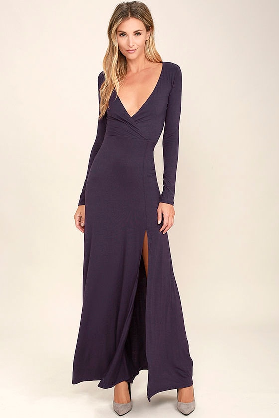 long purple maxi dress