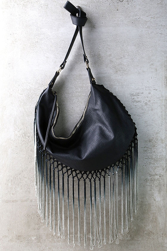Run Like the Wind Black Fringe Crossbody Bag 2