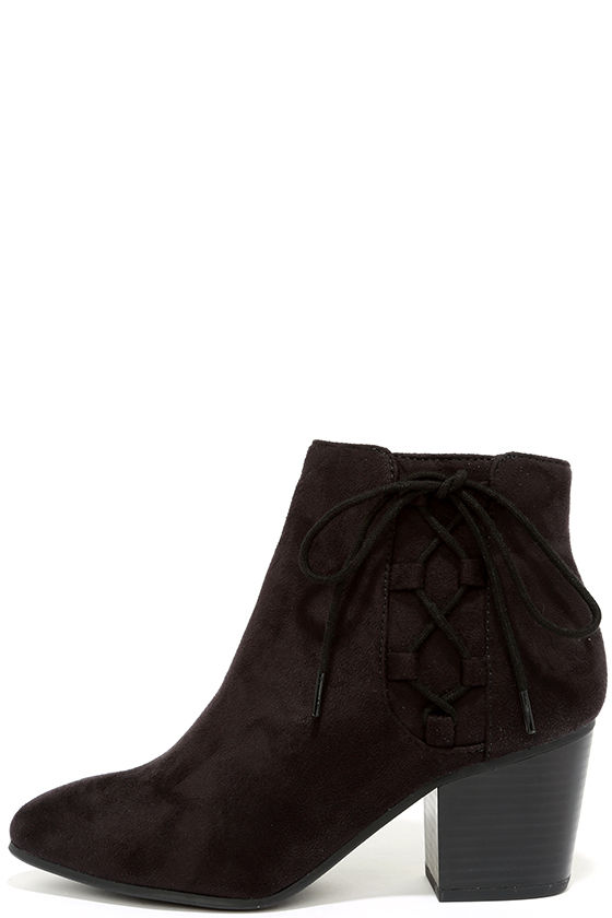 Treat You Right Black Suede Ankle Booties