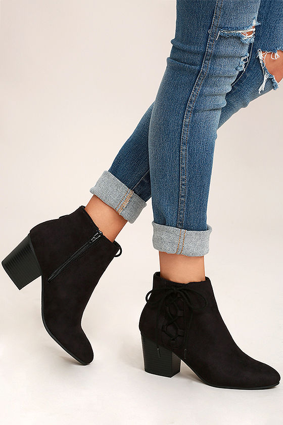 Treat You Right Black Suede Ankle Booties
