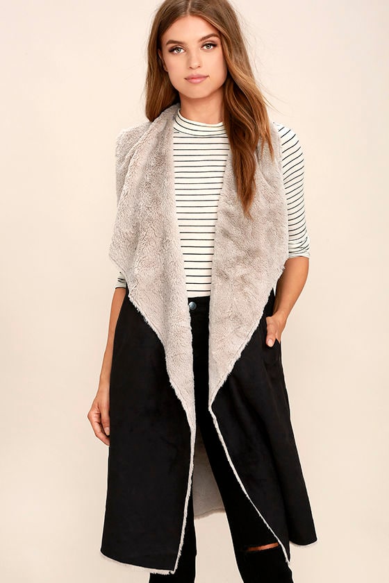 faux fur sherpa vest