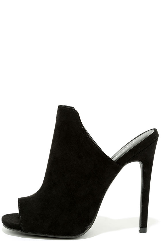 mules black heels