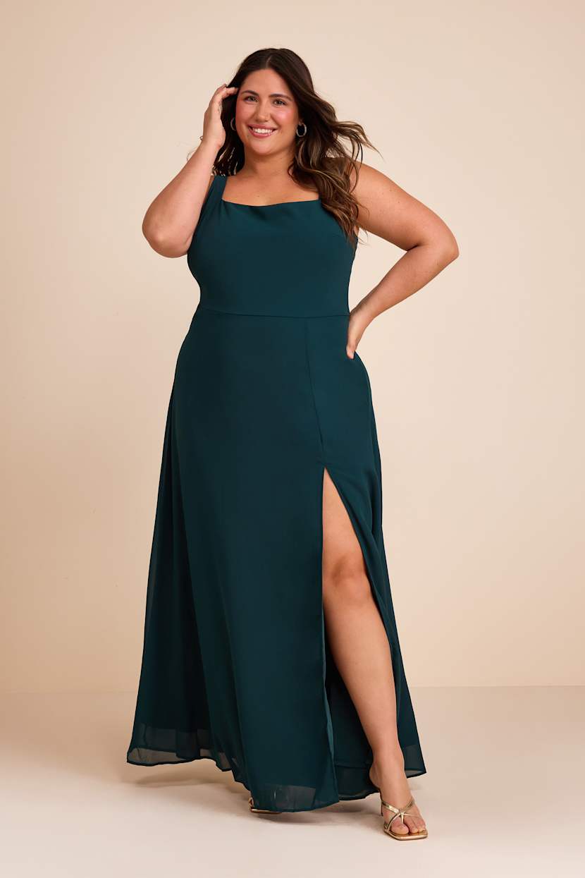Emerald Maxi Dress - Chiffon Dress - Simple Bridesmaid Dress - Lulus