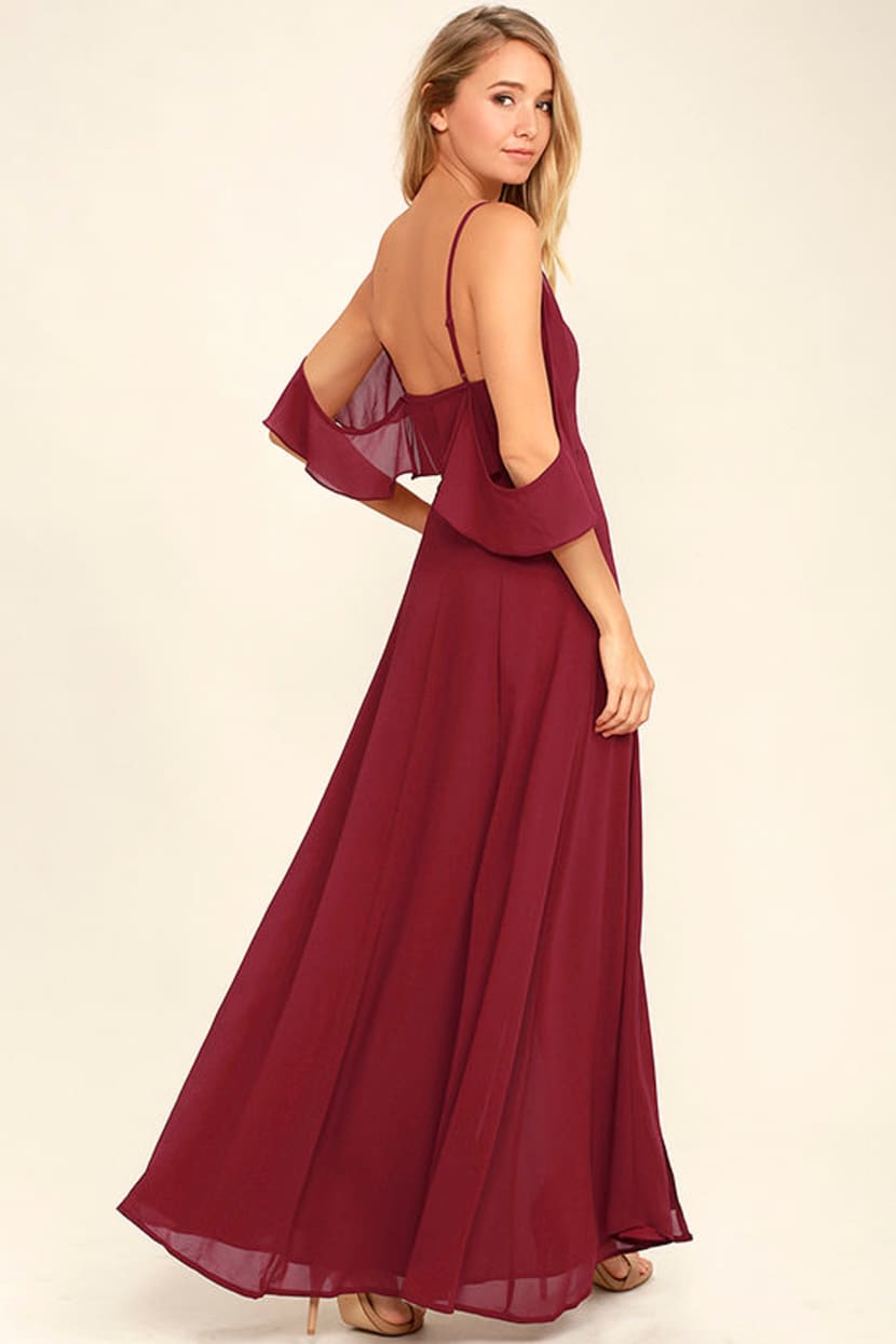 lulus wine red dress Wine Red Maxi Dress - Cocktail Dress - Bridesmaid Dress