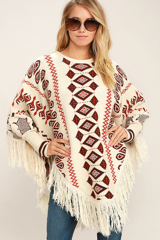 boho poncho sweater