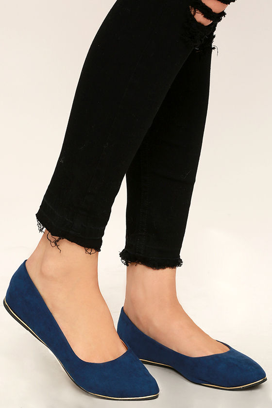navy suede flats