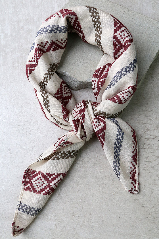 Next Up Beige Print Bandana 2