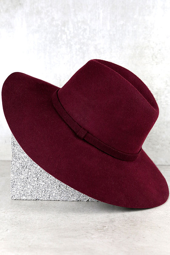 burgundy wool hat