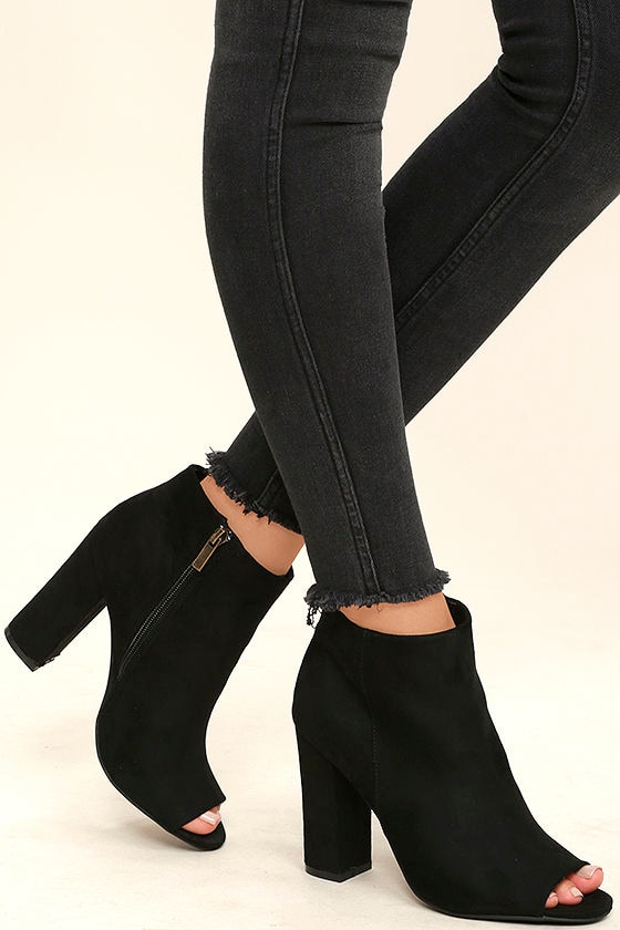 peep toe ankle booties