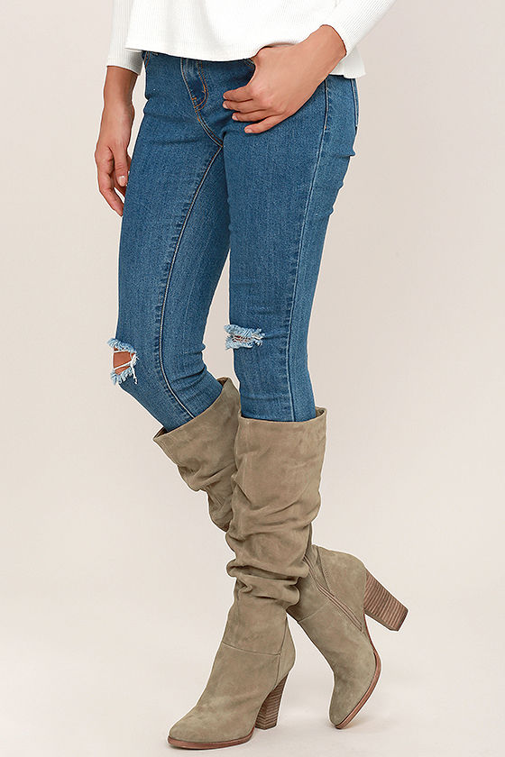 steve madden suede knee high boots