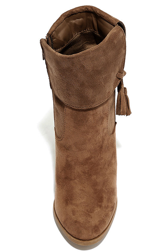 taupe booties high heel