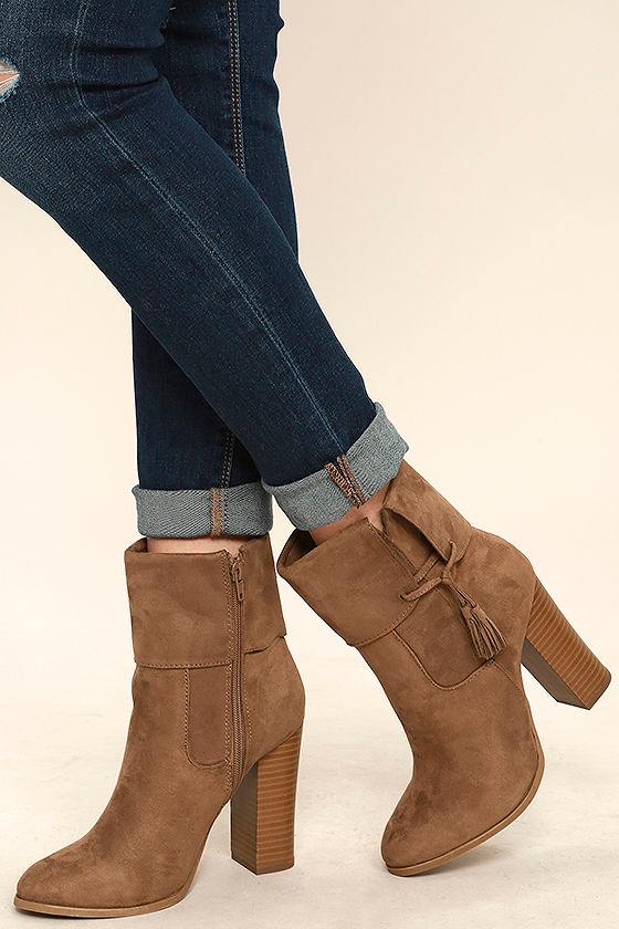 suede high heel booties