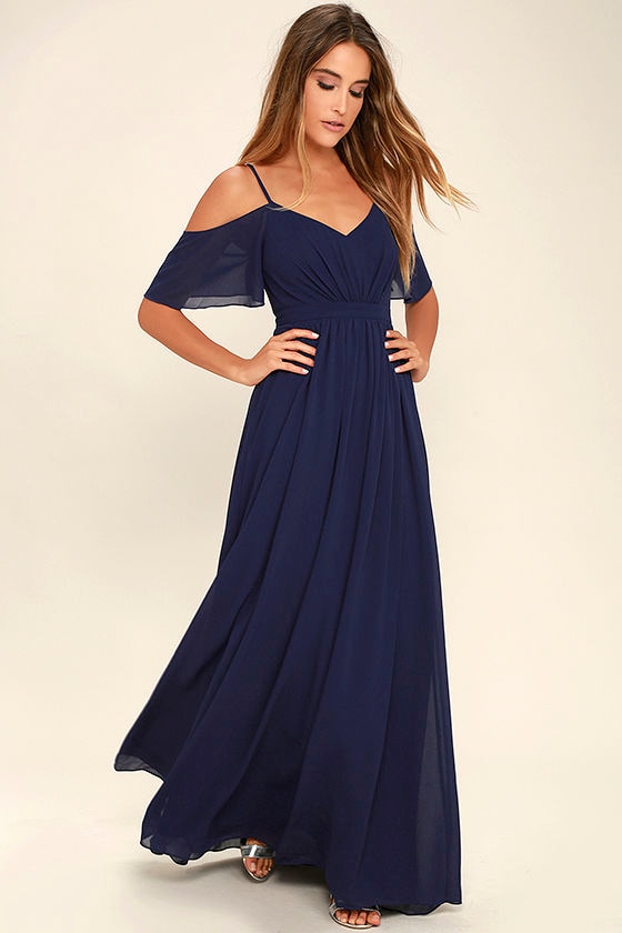 navy and white maxi