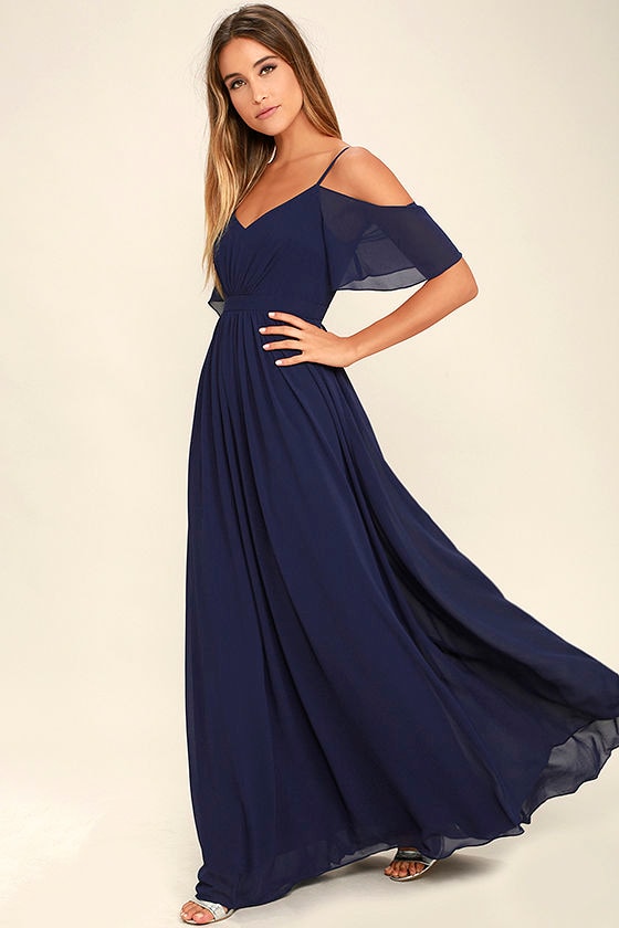 flowy blue maxi dress