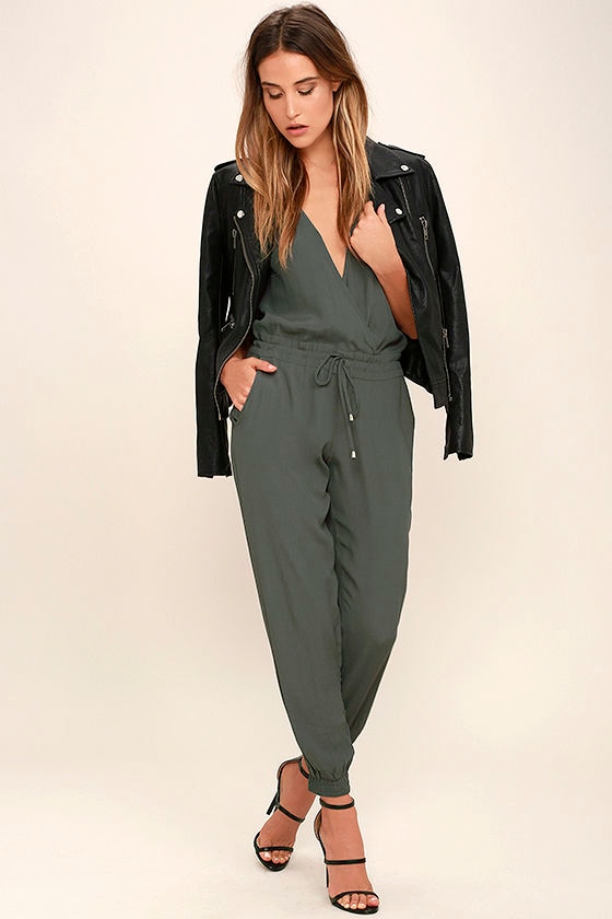 charcoal gray jumpsuit