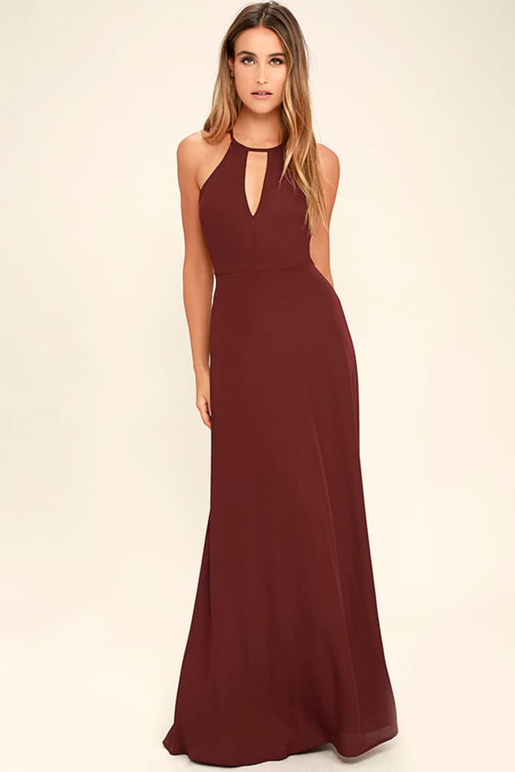 Beauty and Grace Burgundy Maxi Dress Beauty and Grace Burgundy Maxi Dress