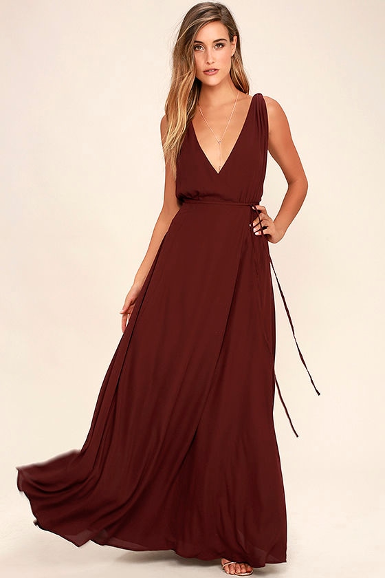 Lovely Burgundy Dress - Maxi Dress - Bridesmaid Dress - $84.00 - Lulus