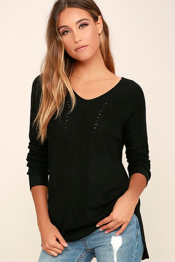 Chic Black Sweater - Lightweight Sweater - Knit Sweater - $68.00 - Lulus