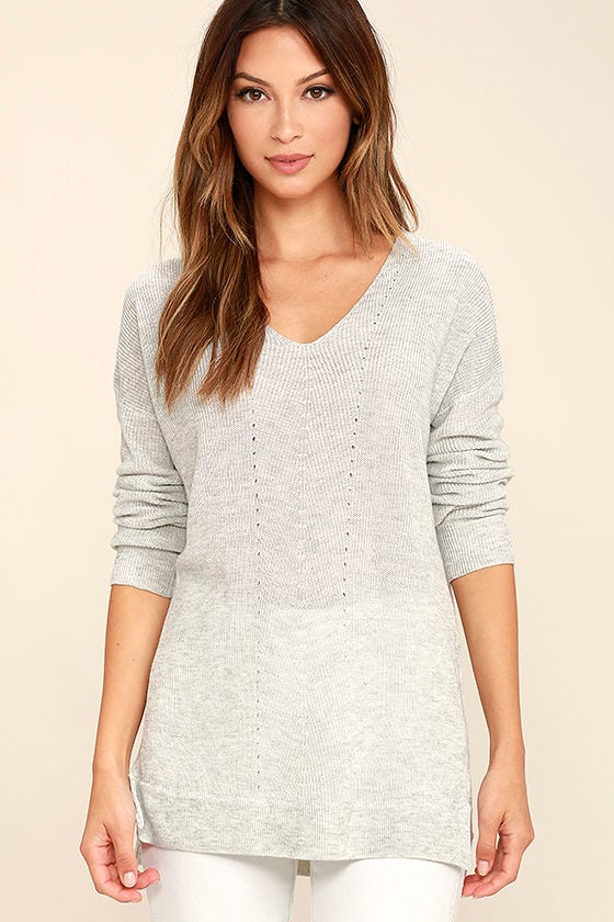 Chic Heather Grey Sweater - Lightweight Sweater - Knit Sweater - $68.00 ...