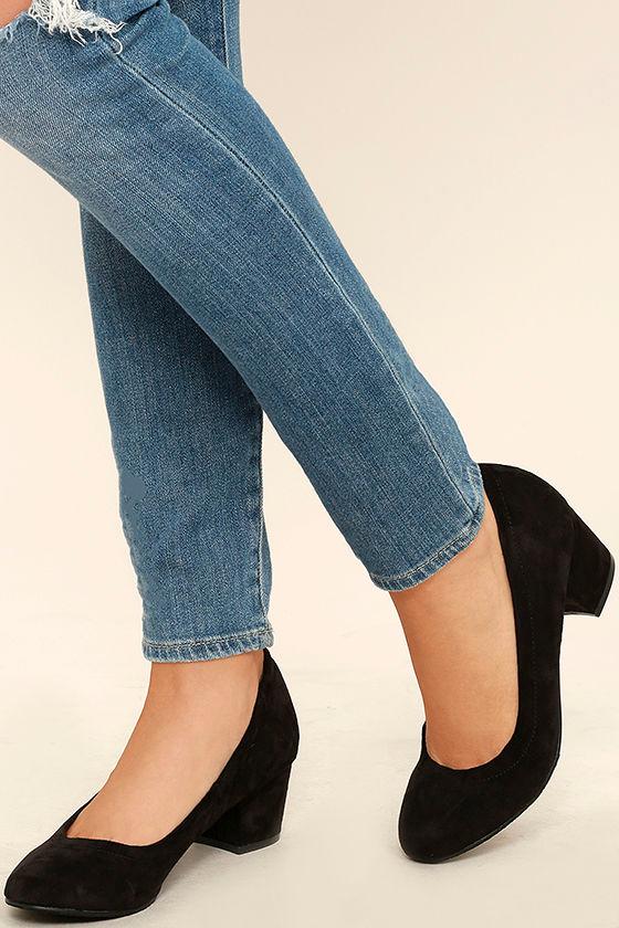 Chic Black Suede Pumps Modest Pumps Vegan Suede Pumps 26.00 Lulus