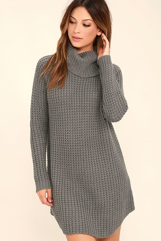 Element Eden Eleventh - Grey Sweater Dress - Knit Sweater Dress - $69. ...