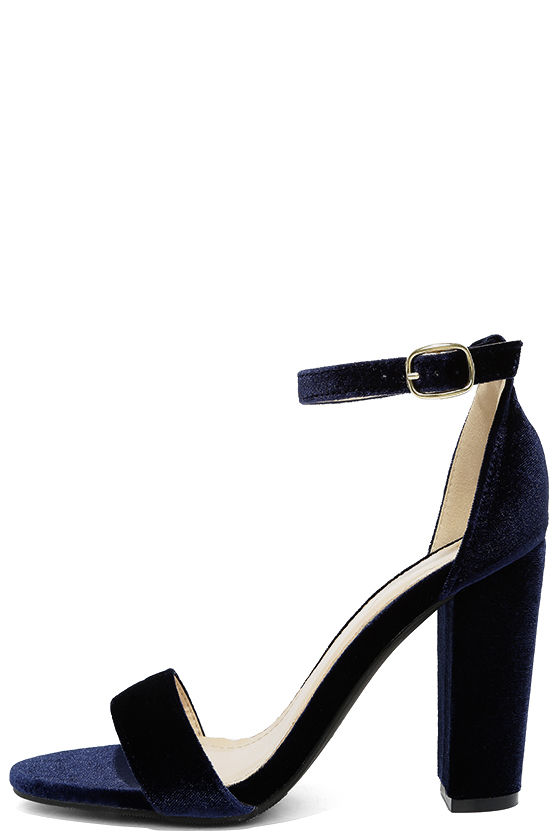 navy blue block heel shoes