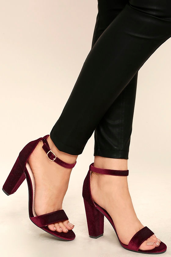 Christian Louboutin Miss Sab Sling 85 Velvet Pumps - Burgundy - ShopStyle