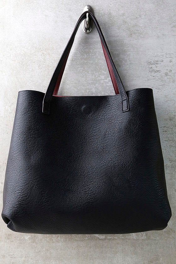 Zara reversible tote 2025 bag black and red