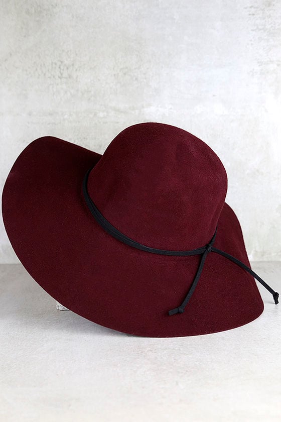 burgundy hat