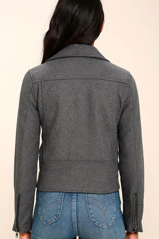 Cool Grey Jacket Felt Jacket Moto Jacket Felt Moto Jacket 76.00