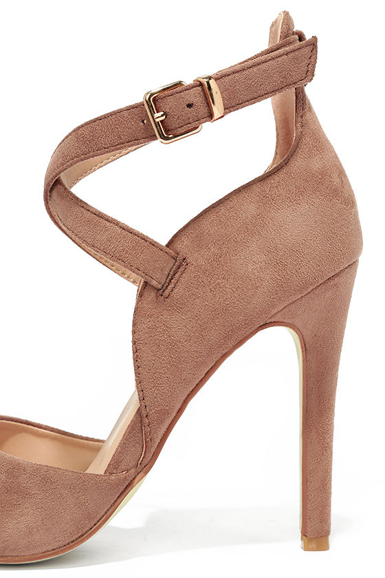 taupe pointed heels