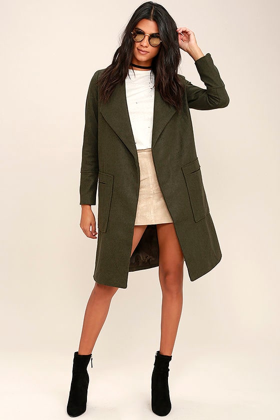 Travel the Globe Olive Green Coat 2