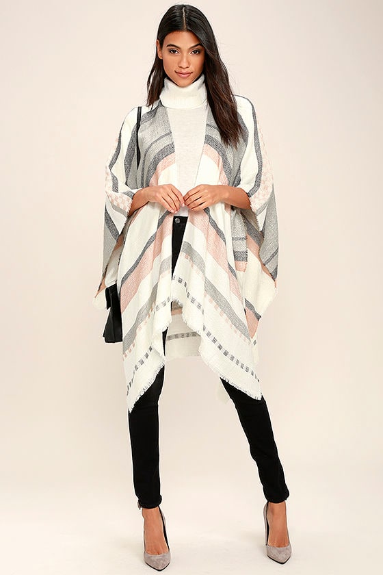 Gentle Fawn Kirin Ivory Striped Poncho 2