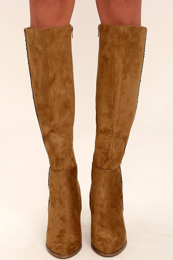 Chic Tan Suede Boots - Knee High Boots 