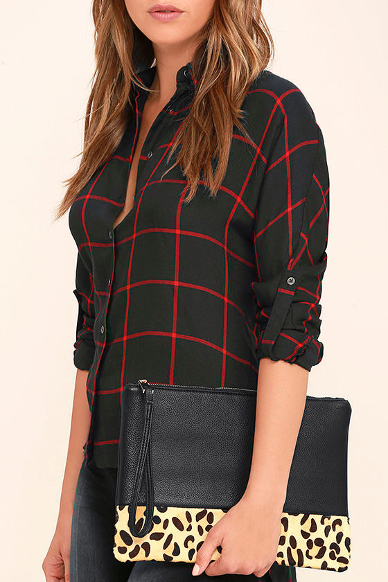 Cool Black Clutch - Pony Fur Clutch - Leopard Print Clutch - $41.00 - Lulus