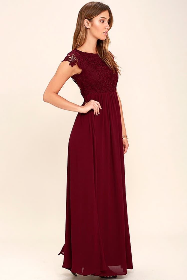 Lovely Burgundy Dress - Lace Dress - Maxi Dress - $86.00 - Lulus Lovely Burgundy Dress - Lace Dress - Maxi Dress - $86.00 - Lulus
