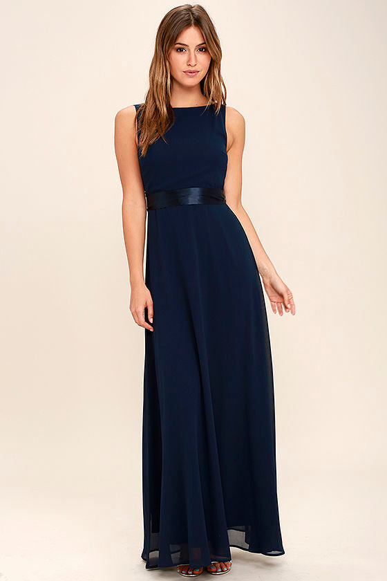 Stunning Navy Blue Maxi Dress 