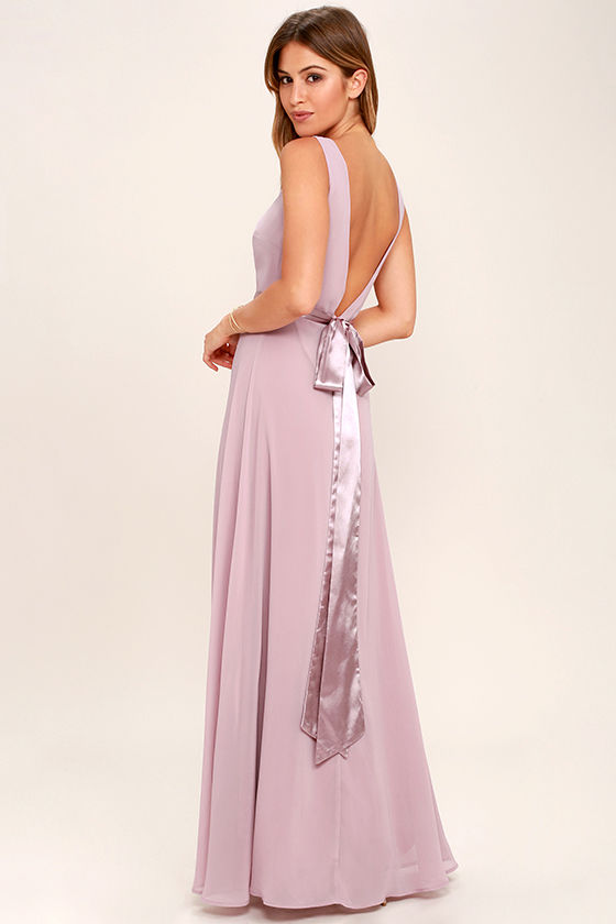 Stunning Mauve Maxi Dress - Backless ...