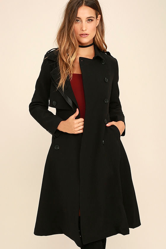 Line and Dot Nora Coat - Black Coat - Trench Coat - $152.00 - Lulus