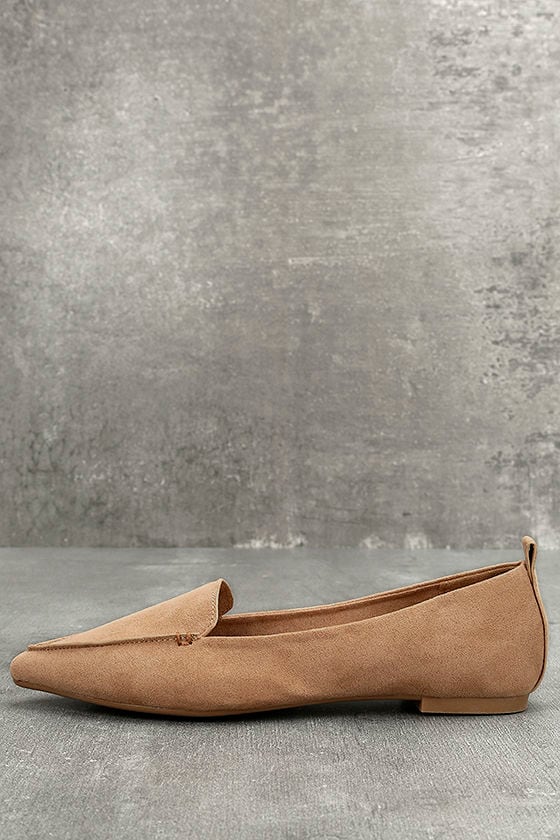 camel pointed toe flats