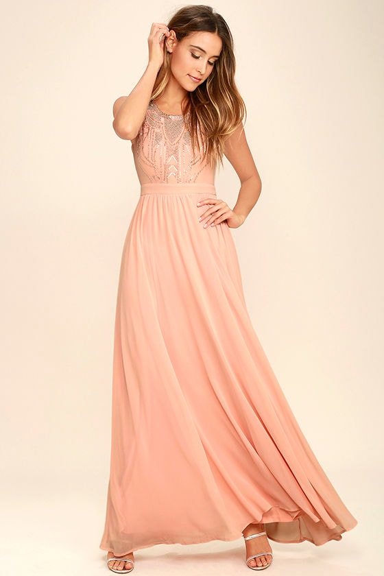 Lovely Blush Pink Dress - Maxi Dress ...