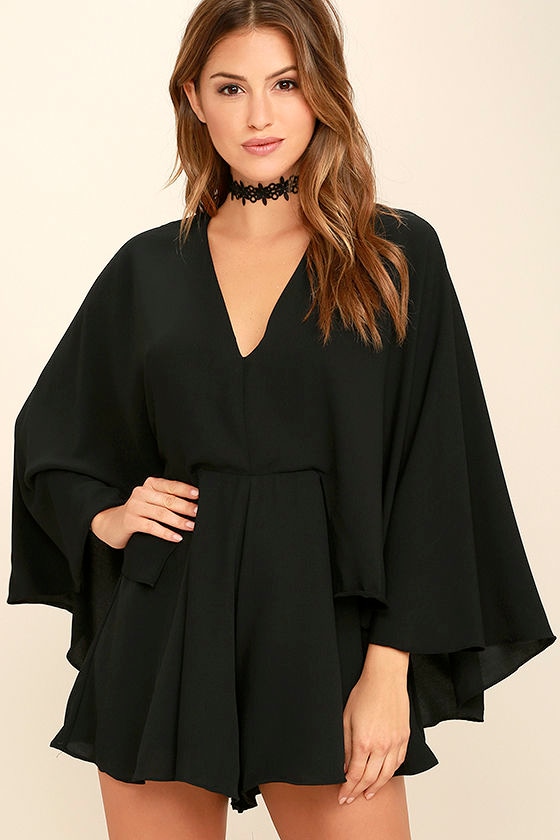 romper with cape sleeve