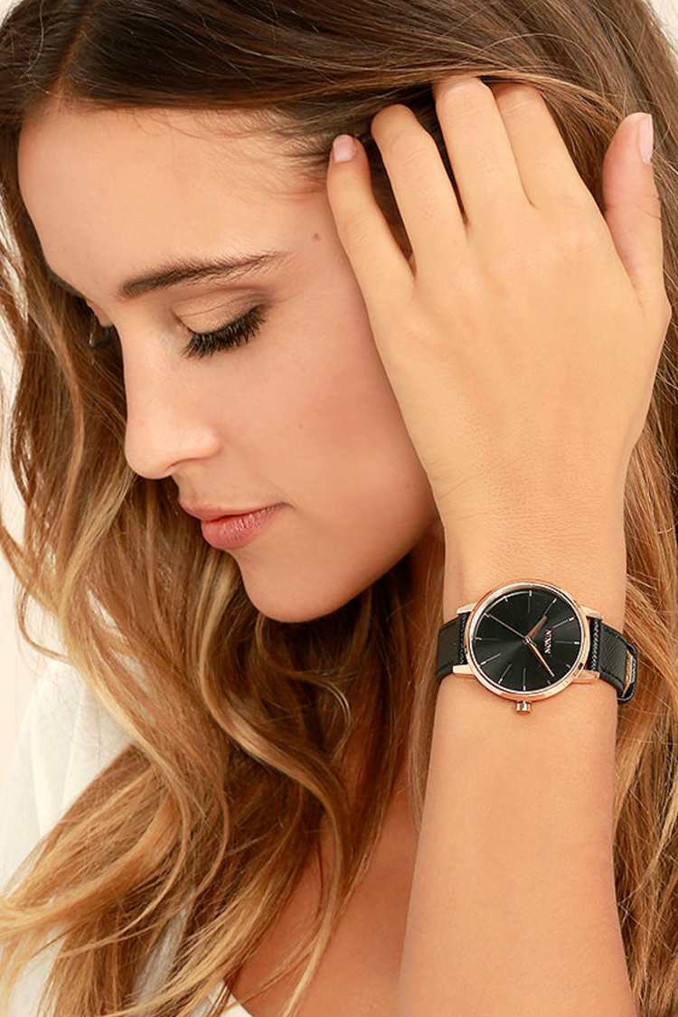 Nixon Kensington Leather Watch - Rose Gold Watch - Black  display picture 2