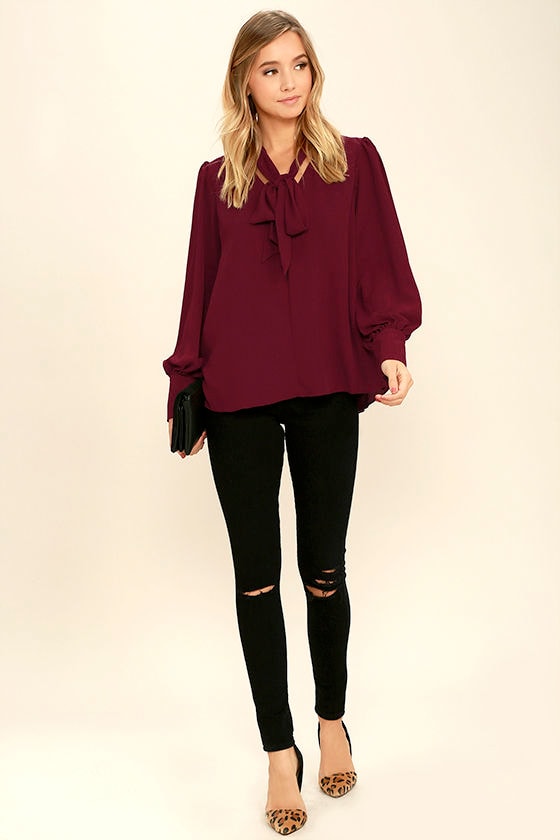 dressy burgundy tops
