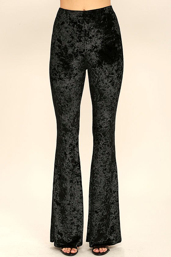 Cosmic Cutie Black Velvet Flare Pants 2