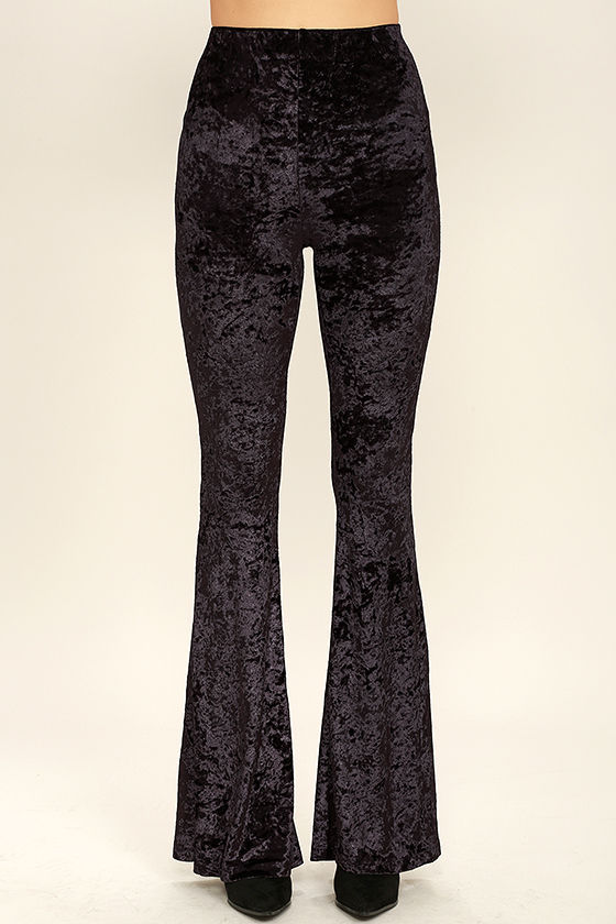 Purple Velvet Pants - Velvet Flare Pants - Velvet Bell Bottoms - $39.00