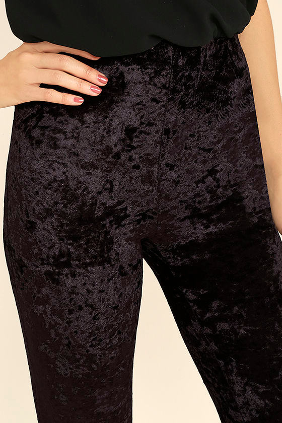 Purple Velvet Pants Velvet Flare Pants Velvet Bell Bottoms 39.00