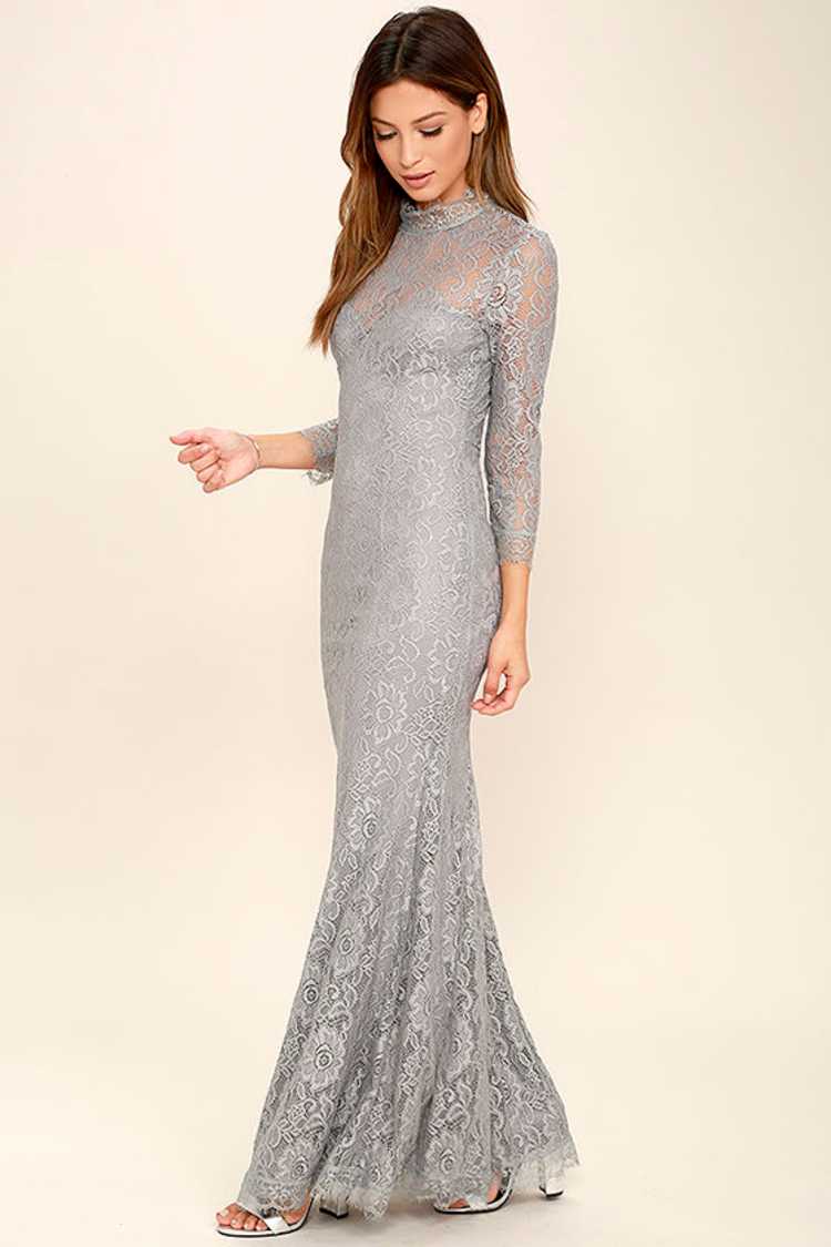 Stunning Lace Maxi Dress - Light Grey Lace Dress - Mermaid Maxi Dress -  $74.00 - Lulus